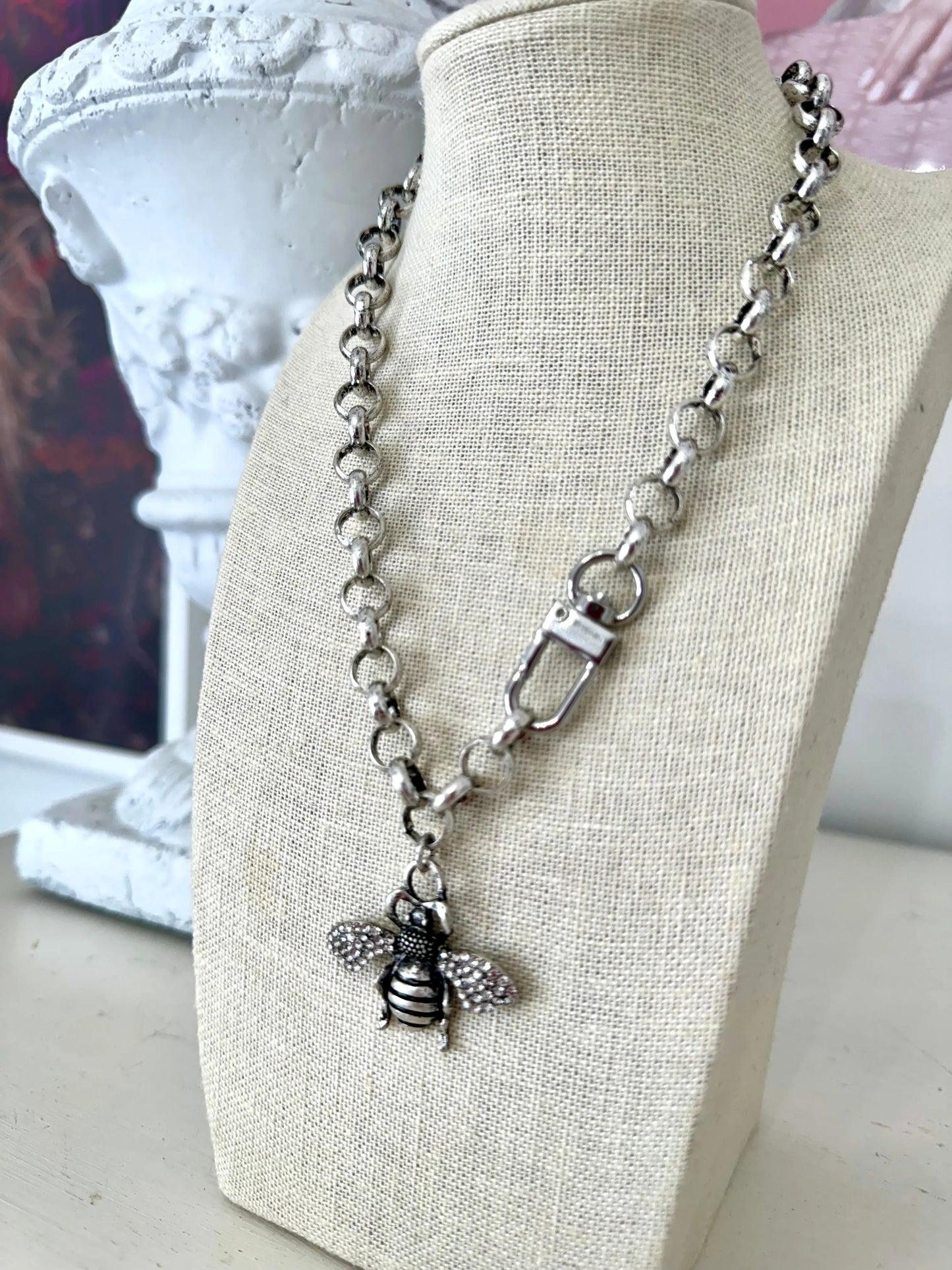 Bee Silver Necklace