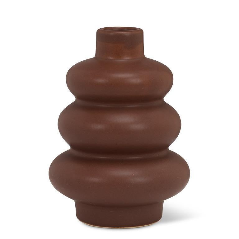 Trio Stack Brown Bud Vase