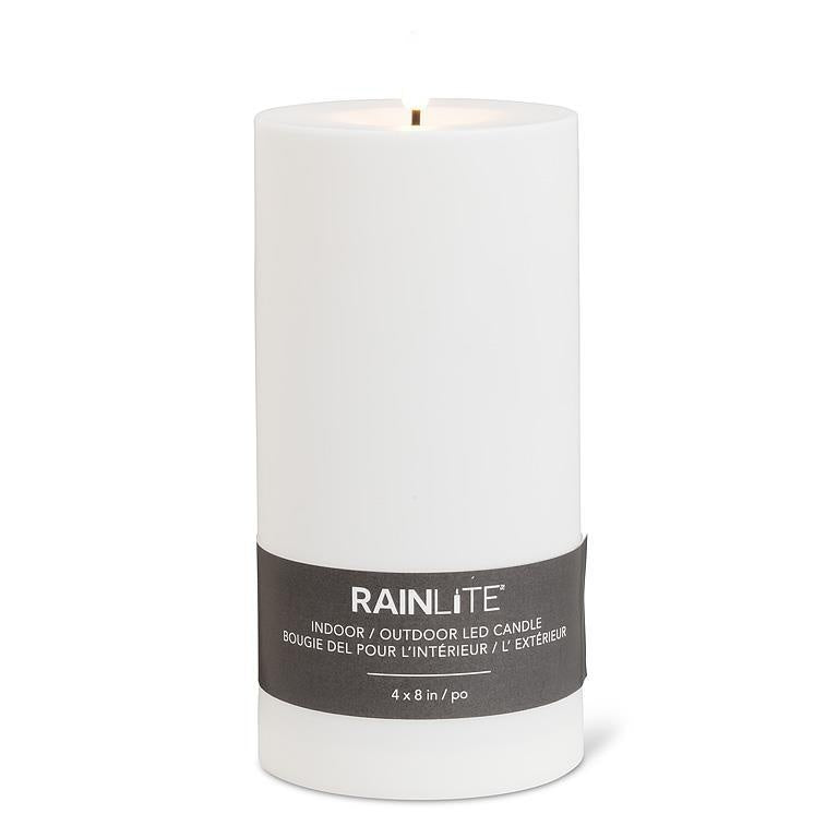 Rainlite LED Outdoor Candle - White - 8"