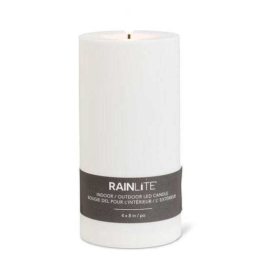 Rainlite LED Outdoor Candle - White - 8"