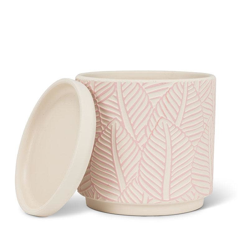 Pink Leaf Pot w/saucer - 4"