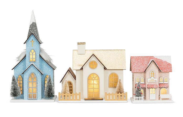 Gold Glitter LED House