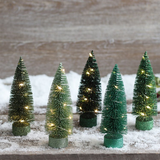 LED 5" Bottlebrush Trees