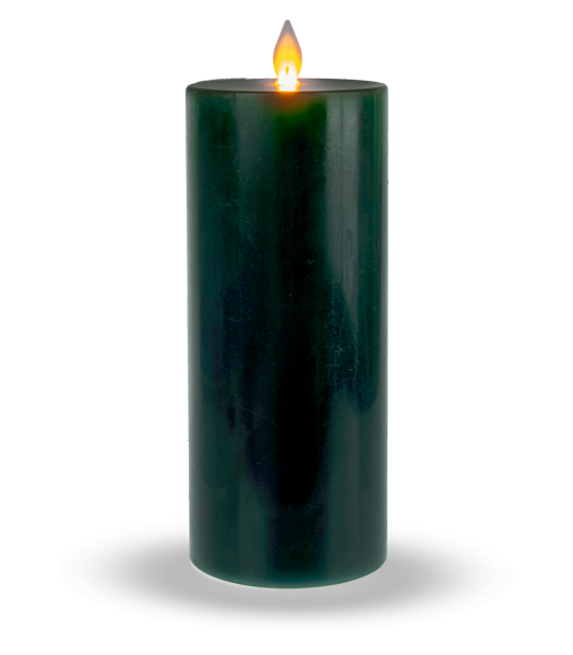 Dk Green LED Pillar - 3"x7"