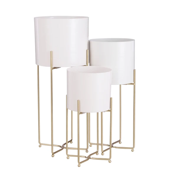 Aries White Pot on Stand - 19"
