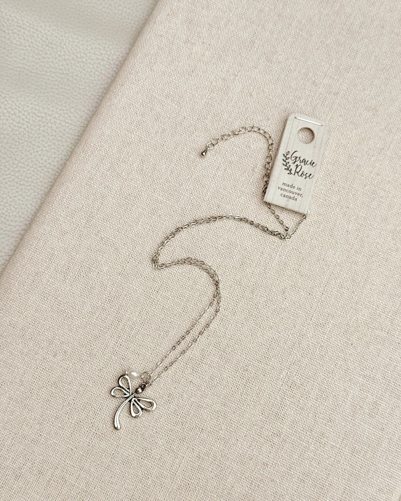 Silver Dragonfly Necklace