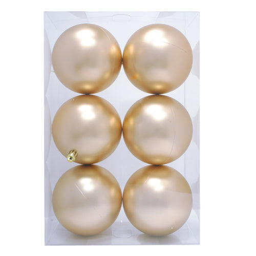 Rose Gold Metallic Boxed Ornaments - 4"