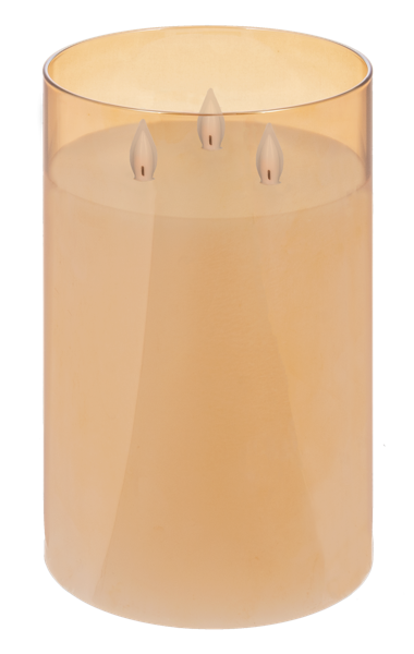 Gold Flameless LED Candle w/Timer - 5"x8"
