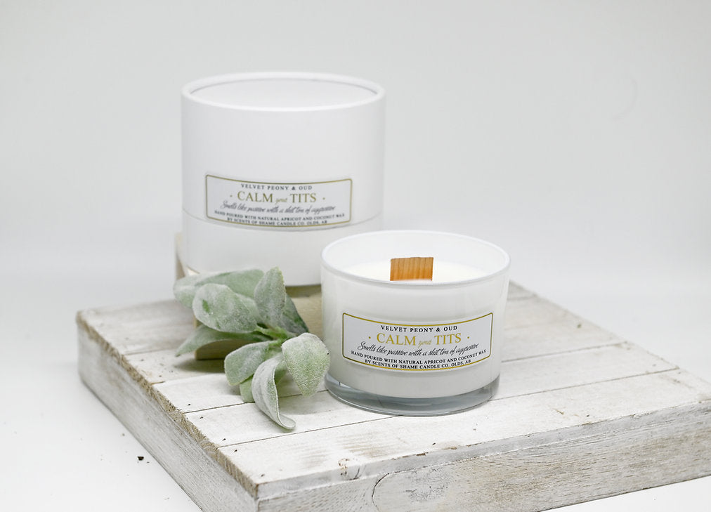 Calm Your Tits Wood Wick Candle
