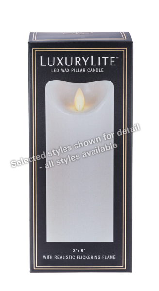 LED White Pillar Candle - 3"x6"