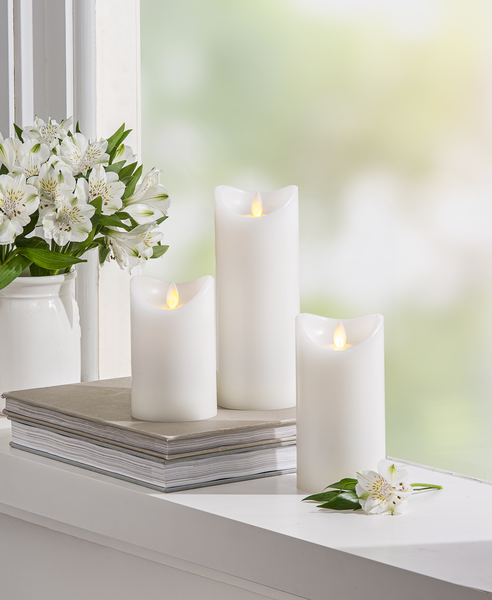 White LED Pillar Candle - 3"x5"