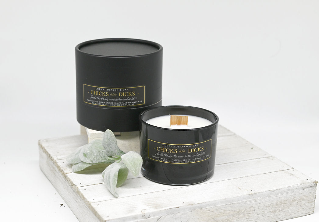 Chicks Before Dicks Wood Wick Candle