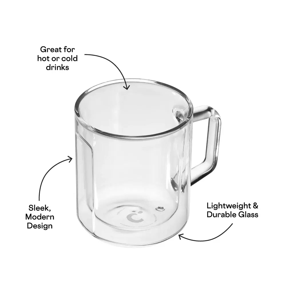 Glass Mugs - 2 pack