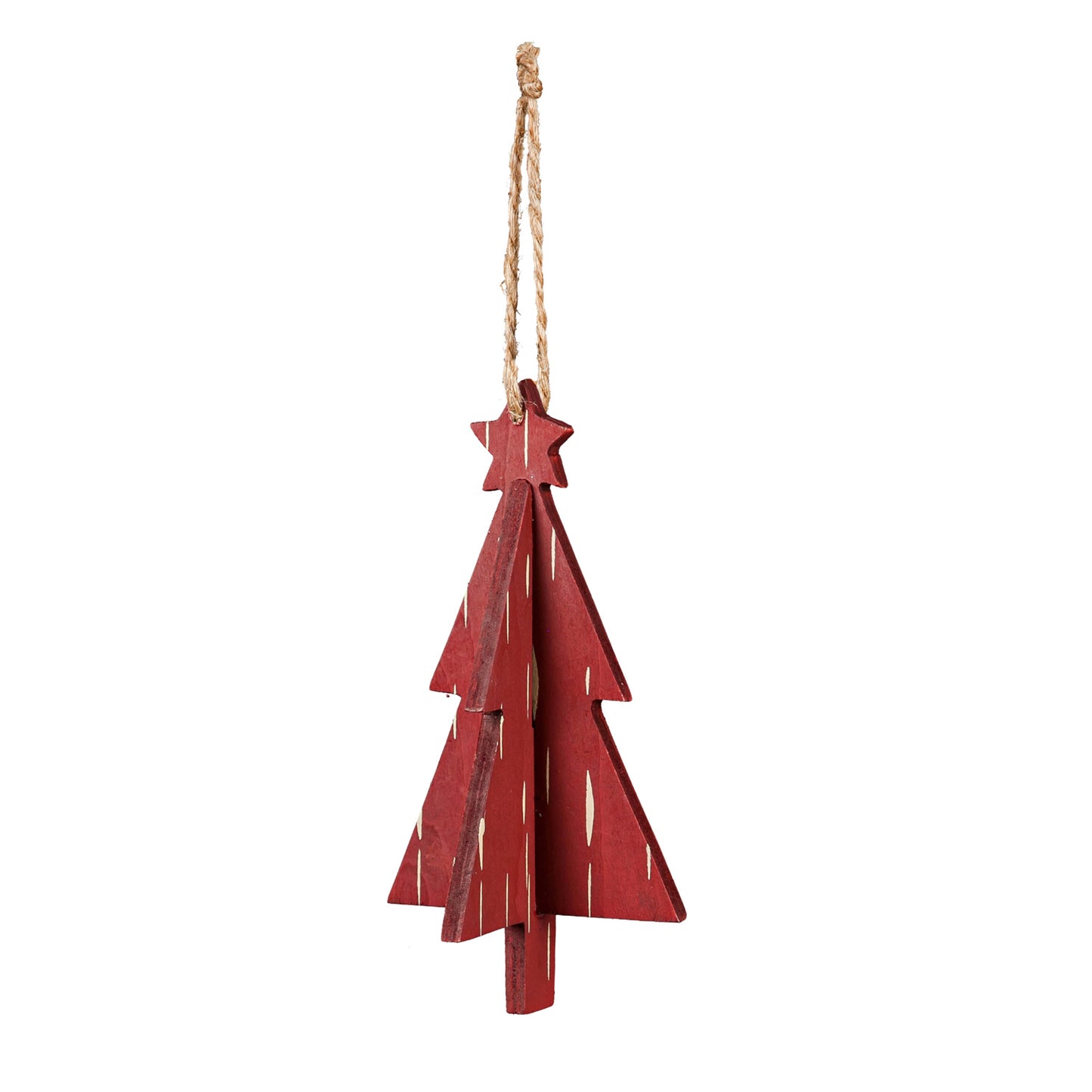 Wood Red Tree Ornament