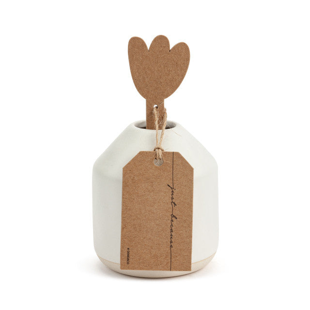 White Just Because Vase
