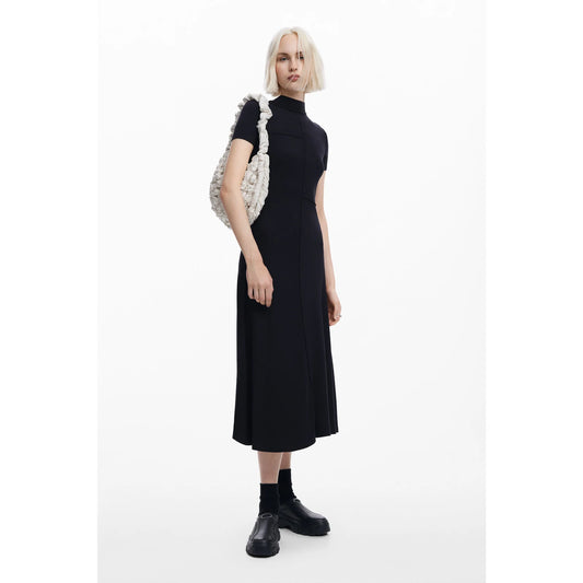 High Neck Midi Dress