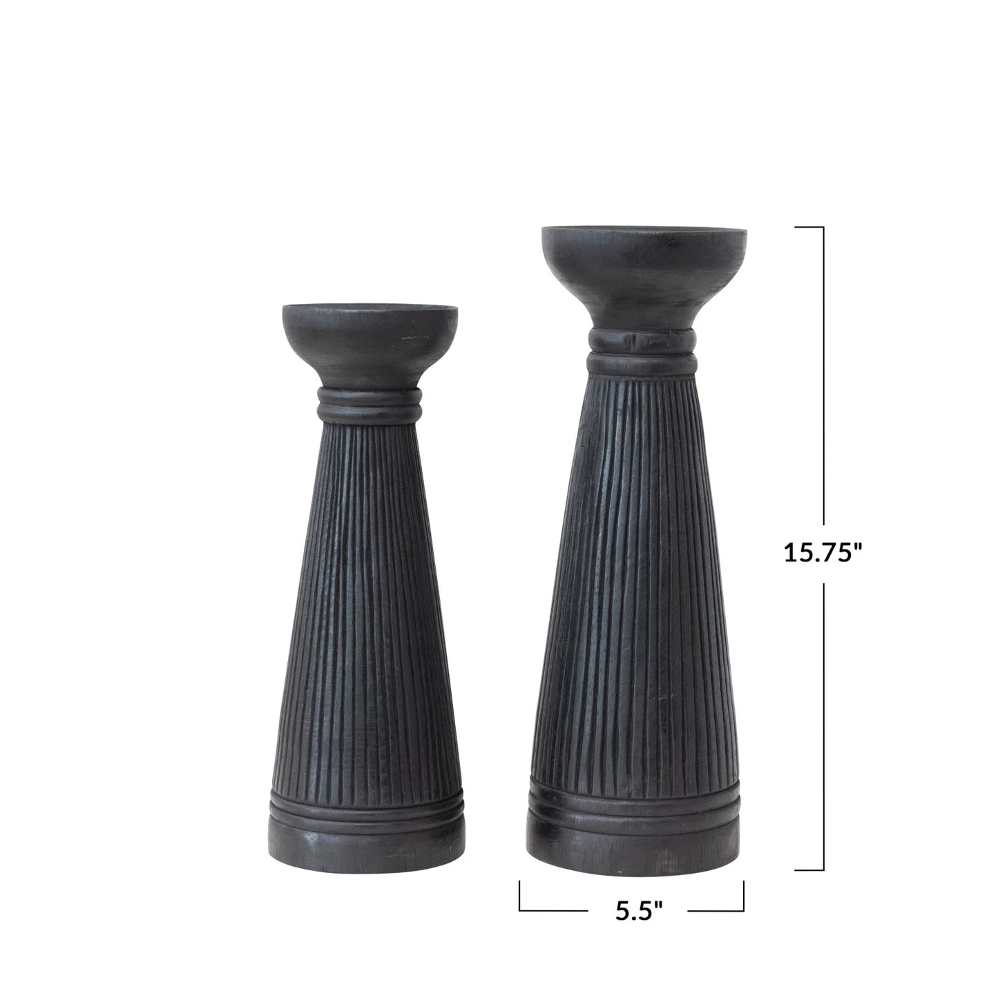 Albasia Wood Candle Holder - Large