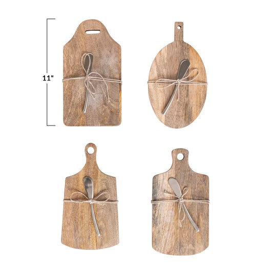 Wood Board w/Knife - 4 styles