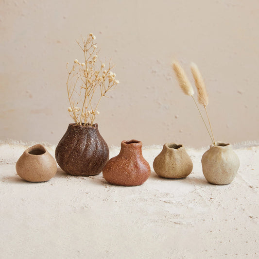 Stoneware Organic Shaped Vase, 5 Styles