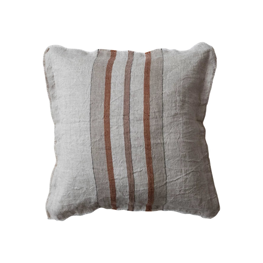 Linen Woven Striped Pillow - 20"x20"