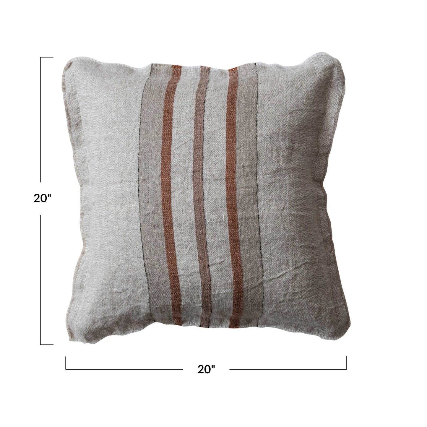 Linen Woven Striped Pillow - 20"x20"