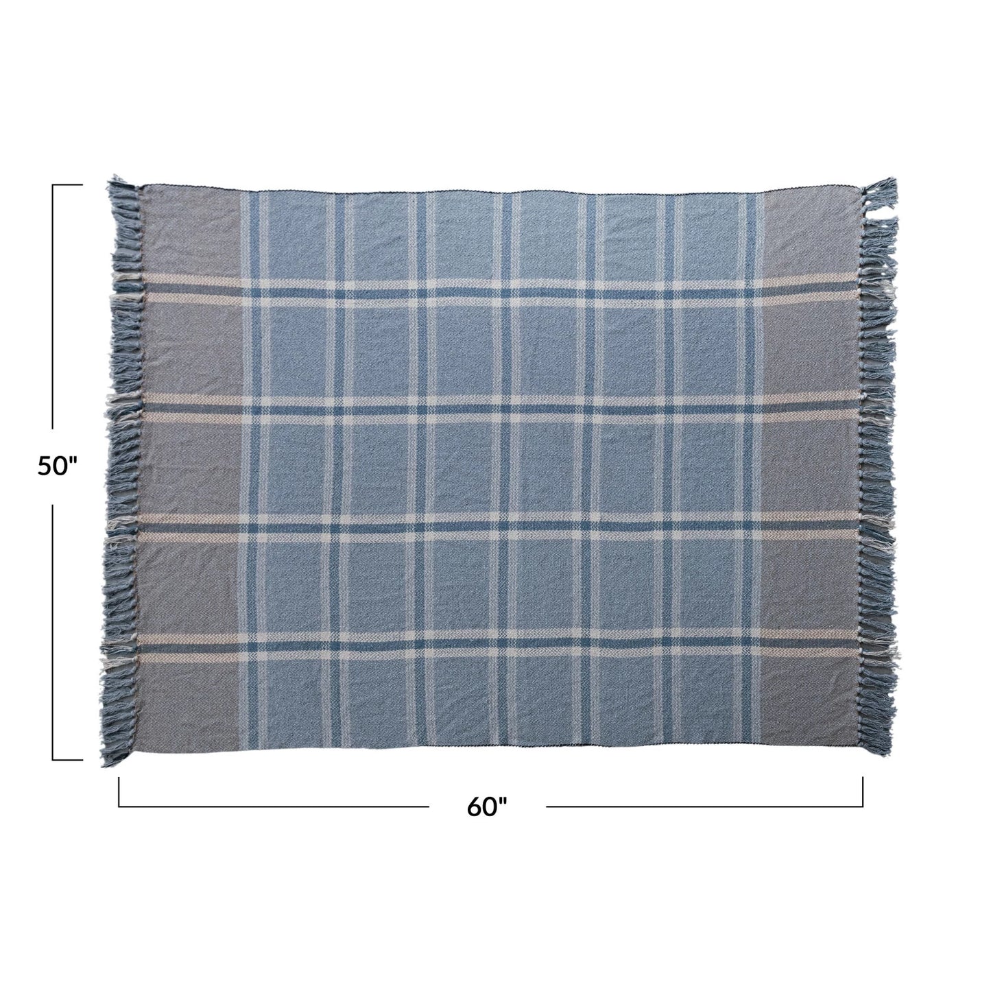 Blue & Plaid Cotton Throw