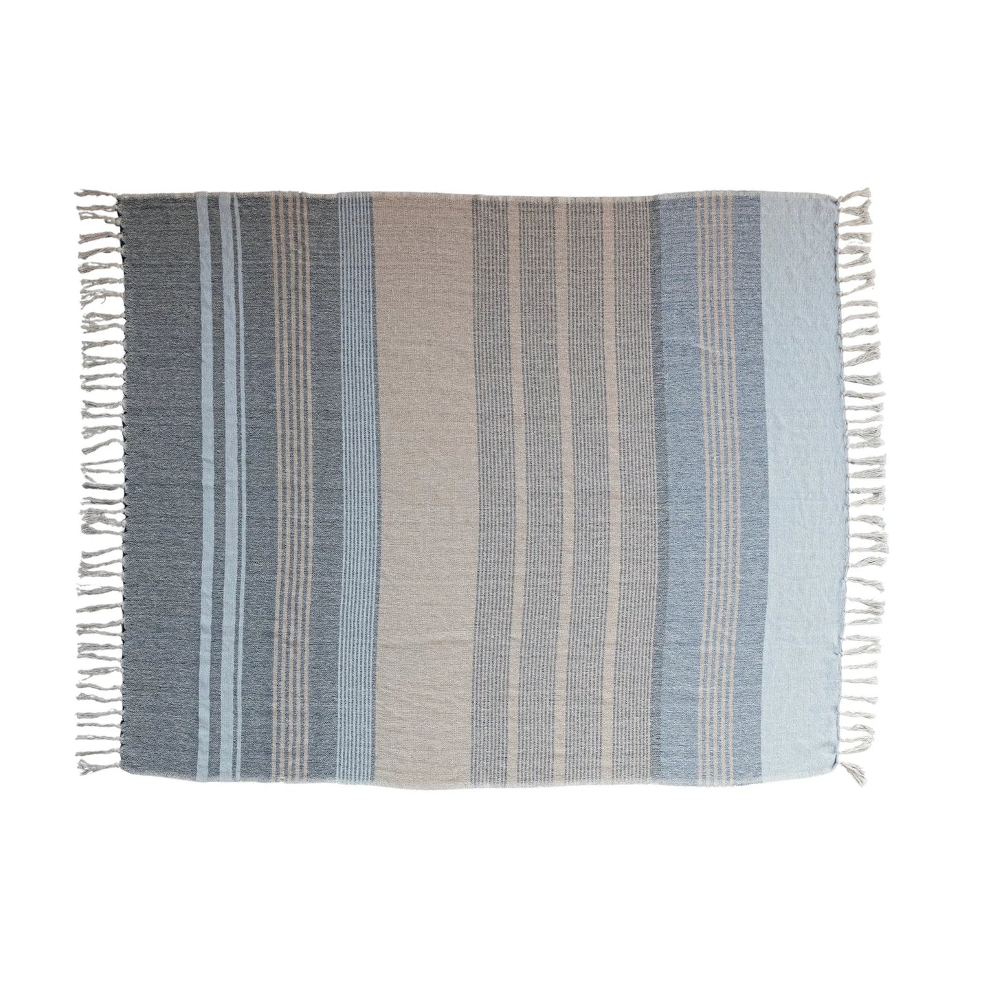 Blue Striped Cotton Throw