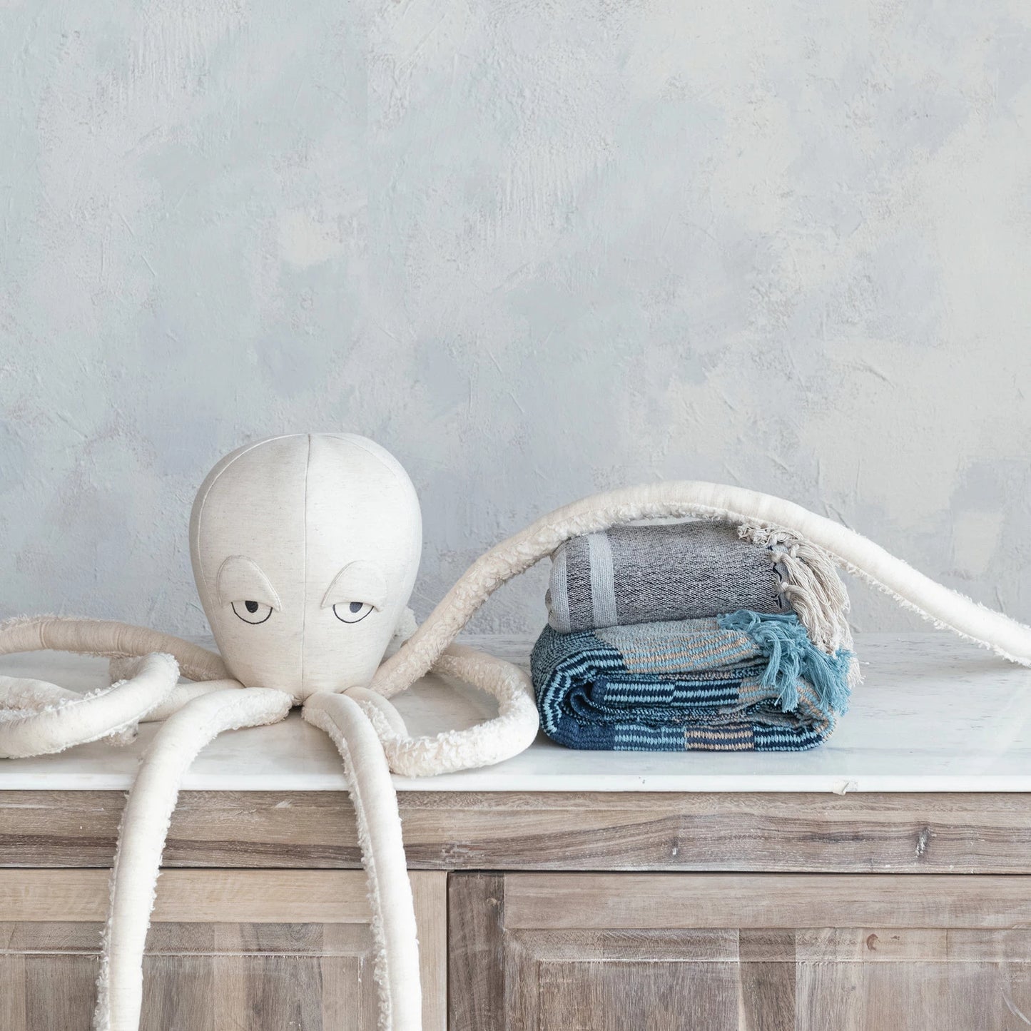 Blue Striped Cotton Throw