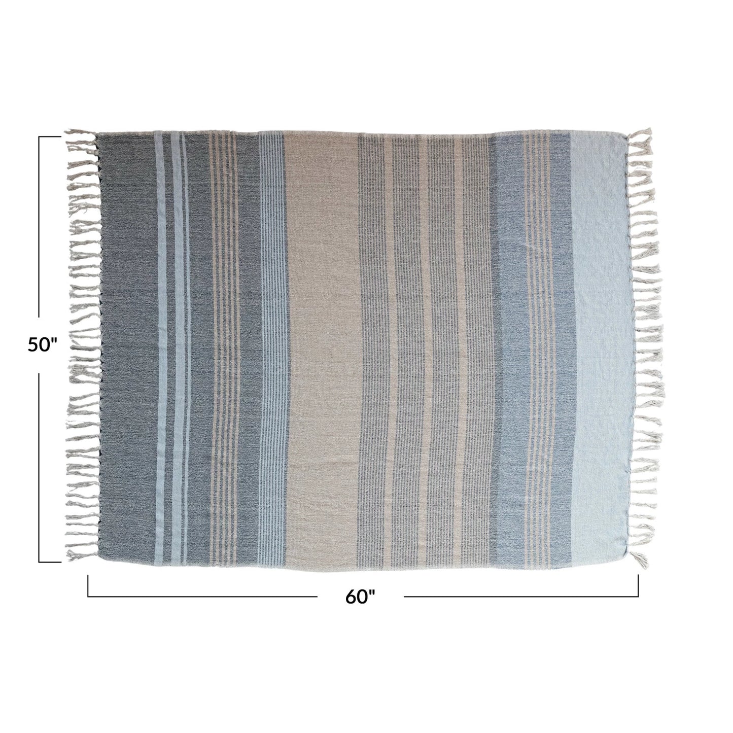 Blue Striped Cotton Throw