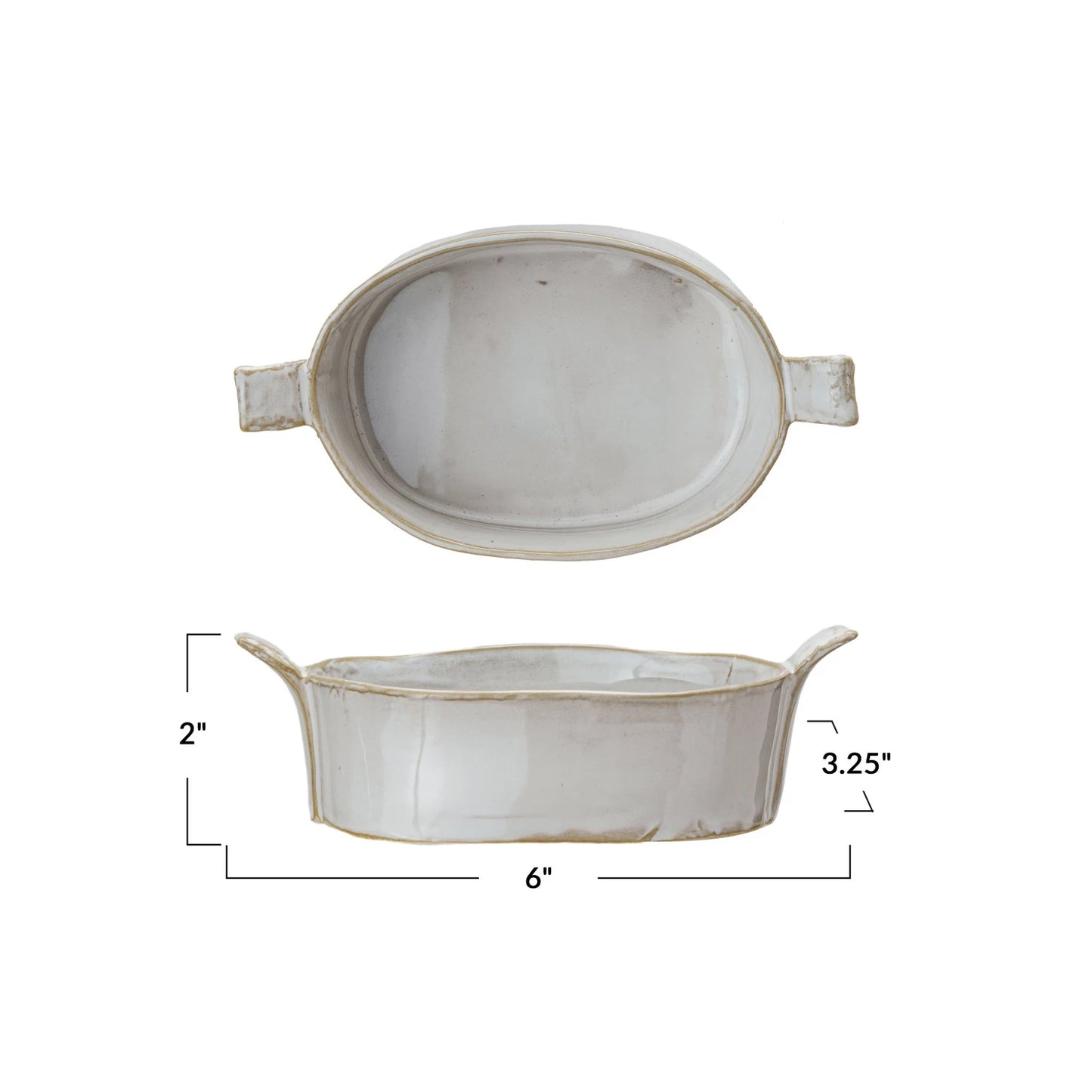 Stoneware Mini Baker w/Handles
