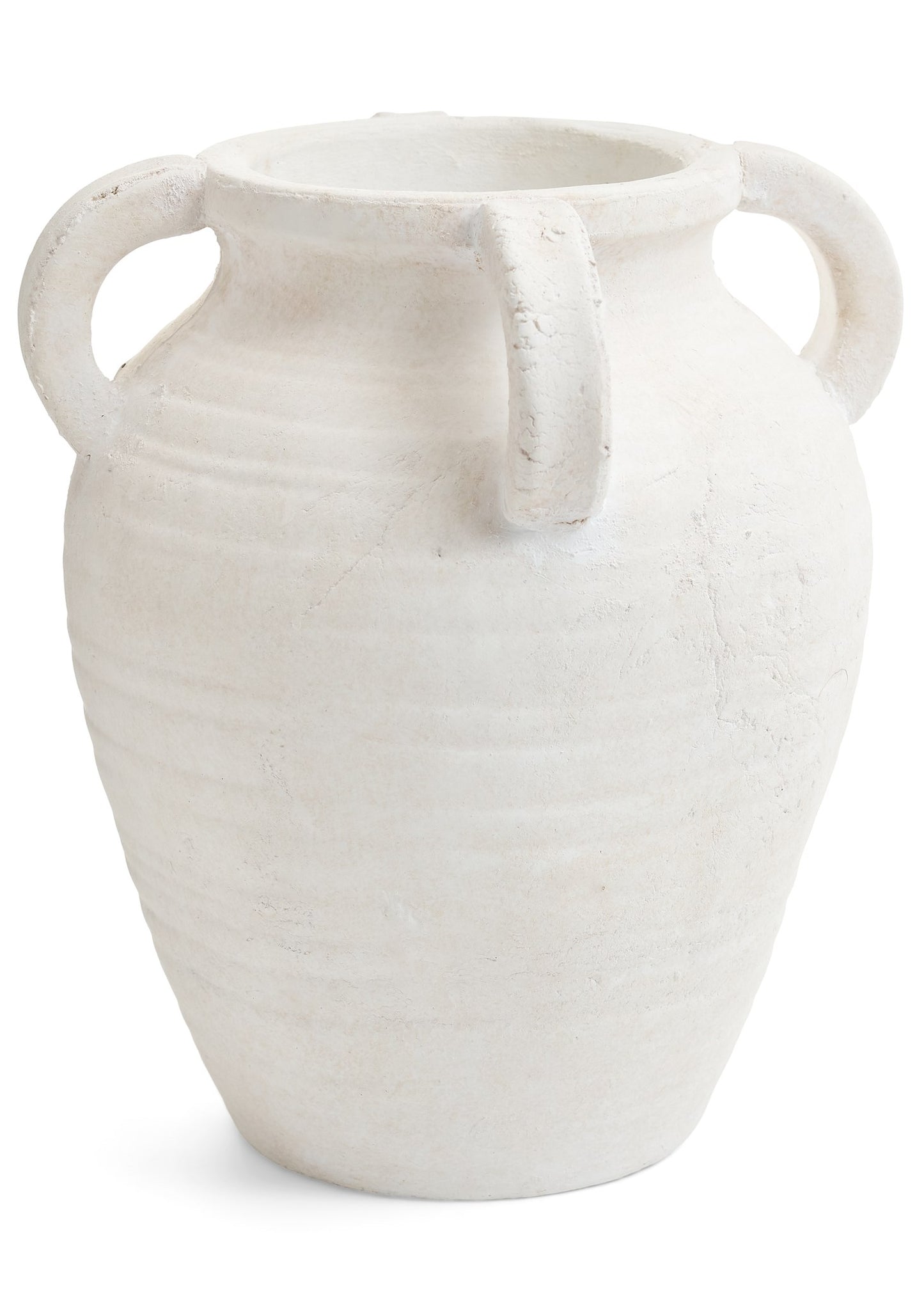White Terracotta Vase w/Handles
