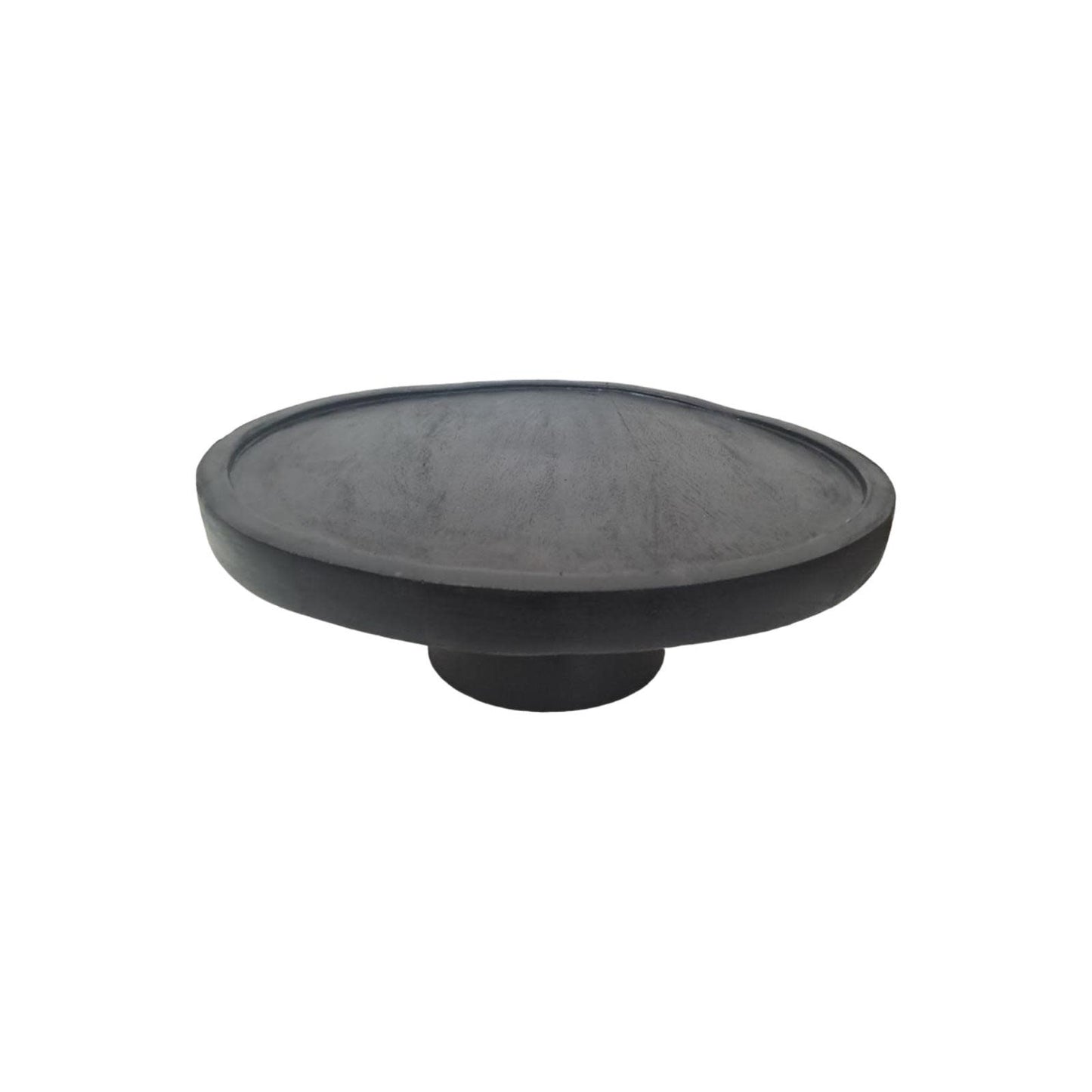 round-black-wooden-stand