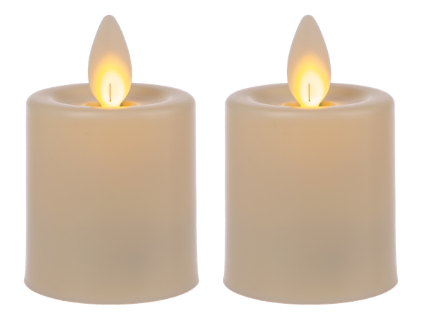 Ivory LED Votives - S/2