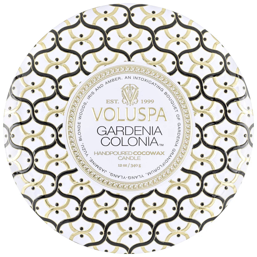Gardenia Colonia 3 Wick Tin Candle