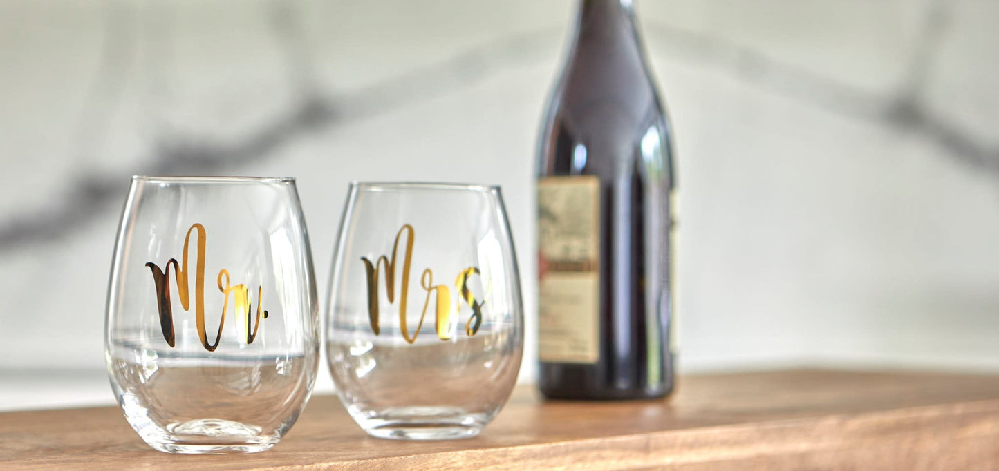 Mr. Stemless Wine Glass