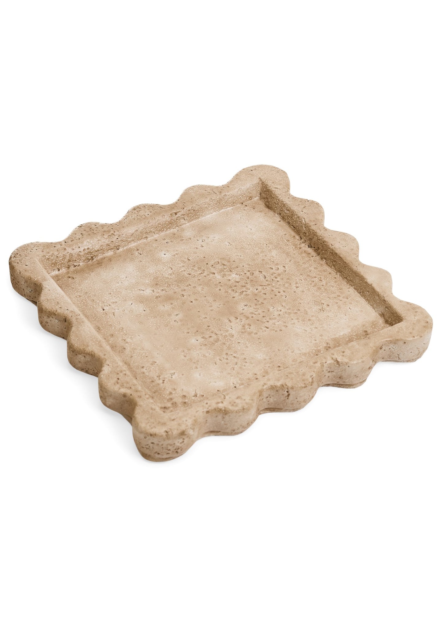Beige Travertine Wavy Cement Plate