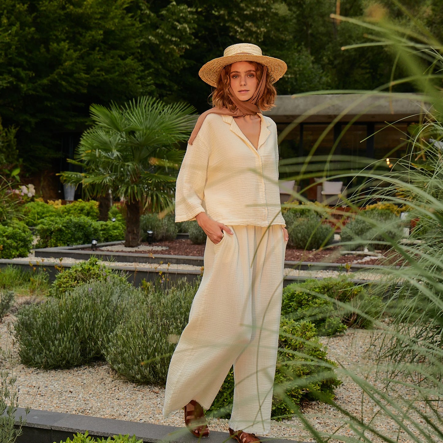 Crinkle Palazzo Pant