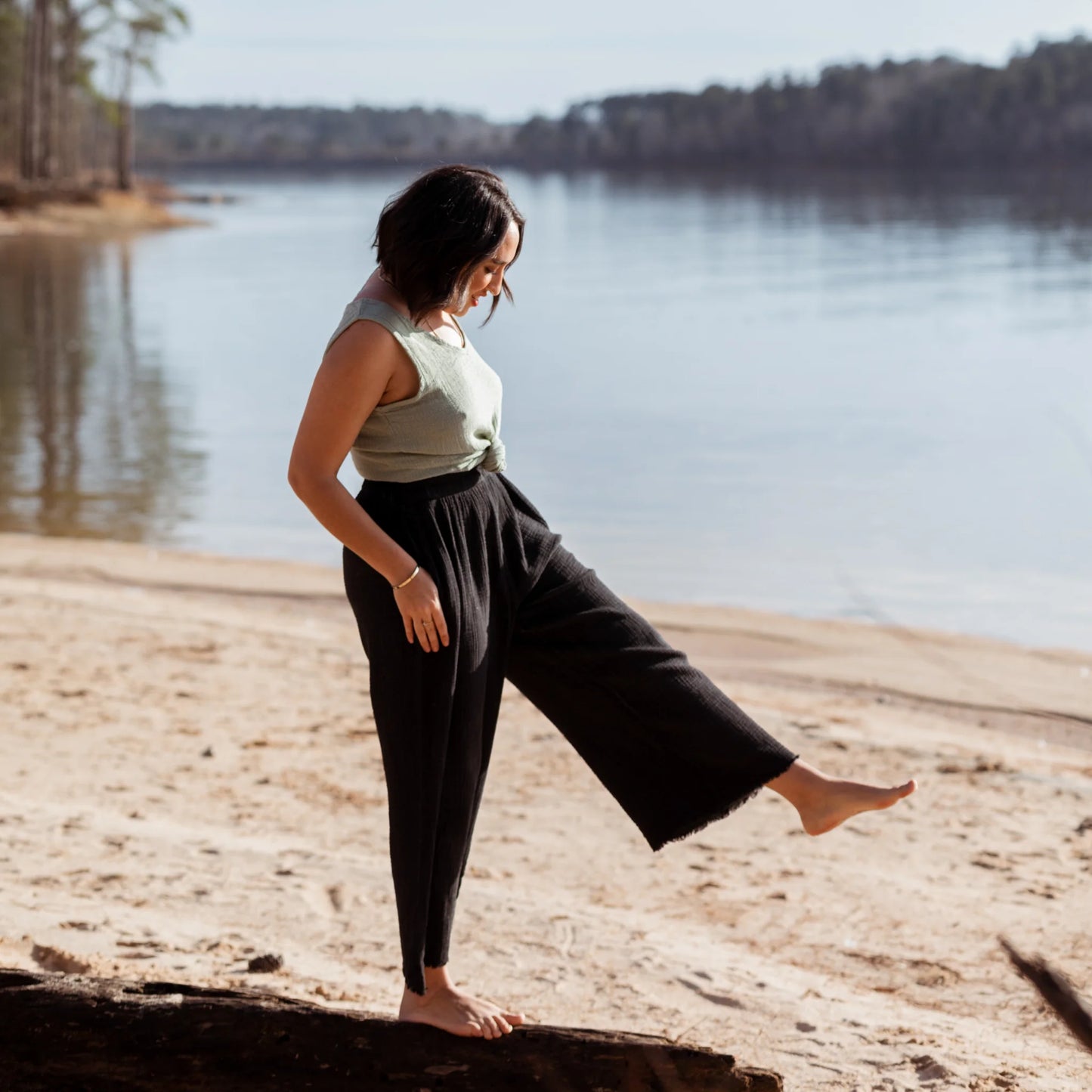 Crinkle Palazzo Pant