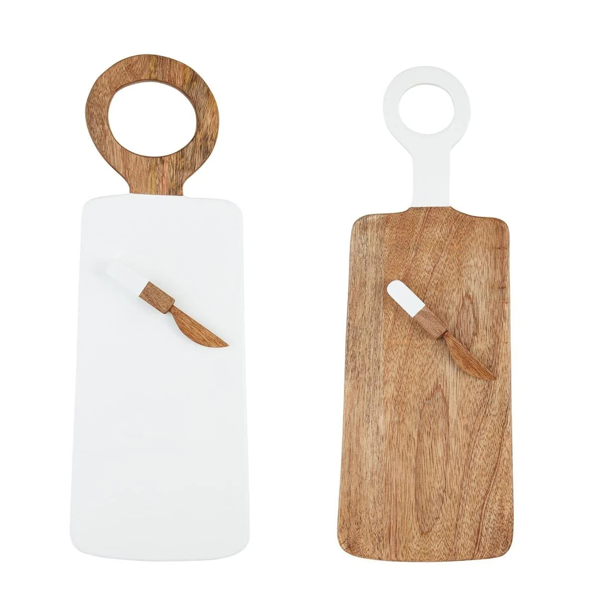 White Lacquer Board w/Wood Handle