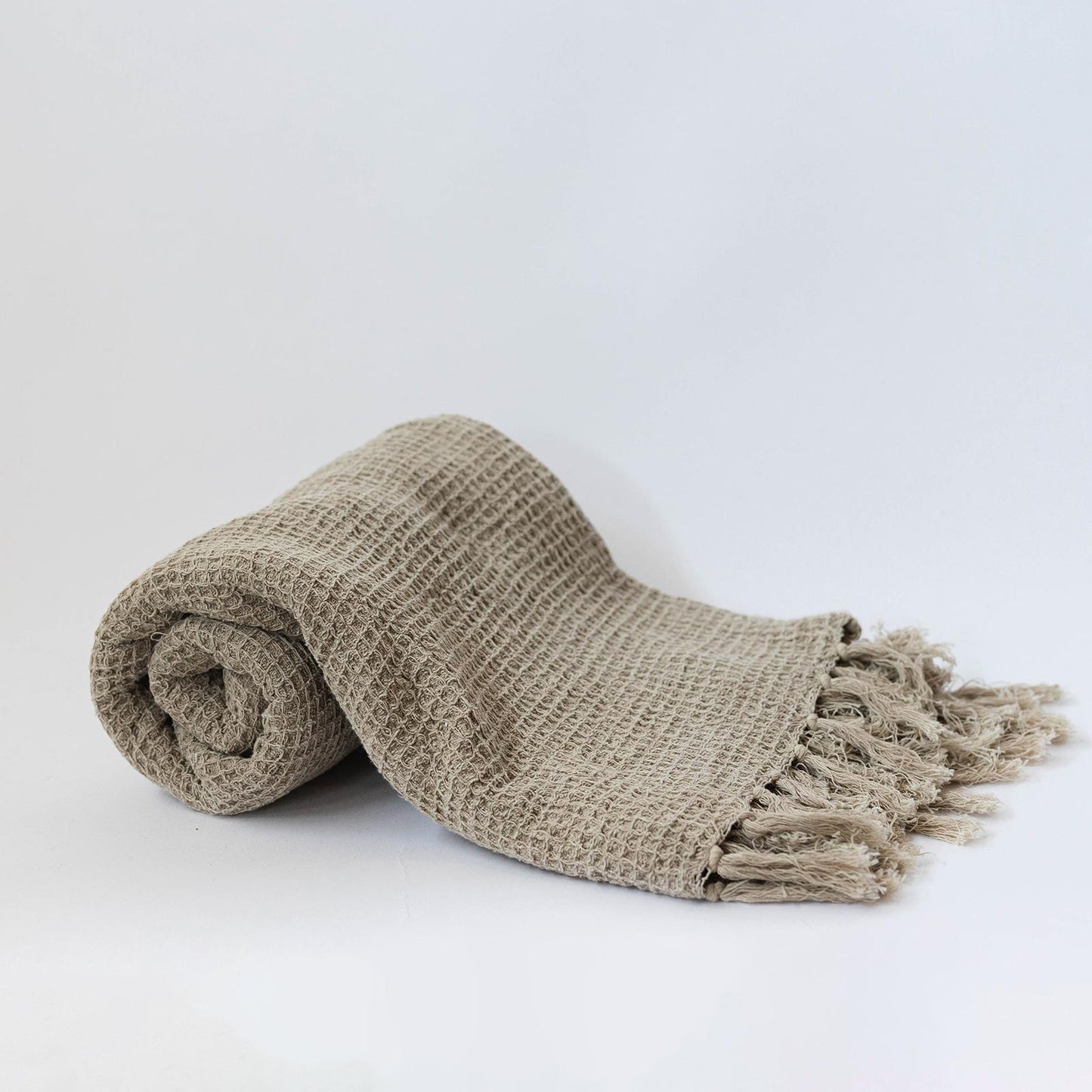 Sage Cotton Waffle Weave Throw