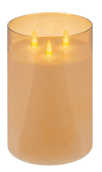 Gold Flameless LED Candle w/Timer - 5"x8"