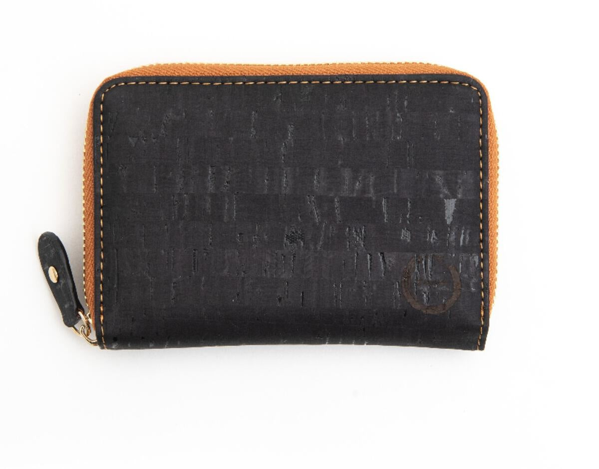 black-cork-zippered-wallet