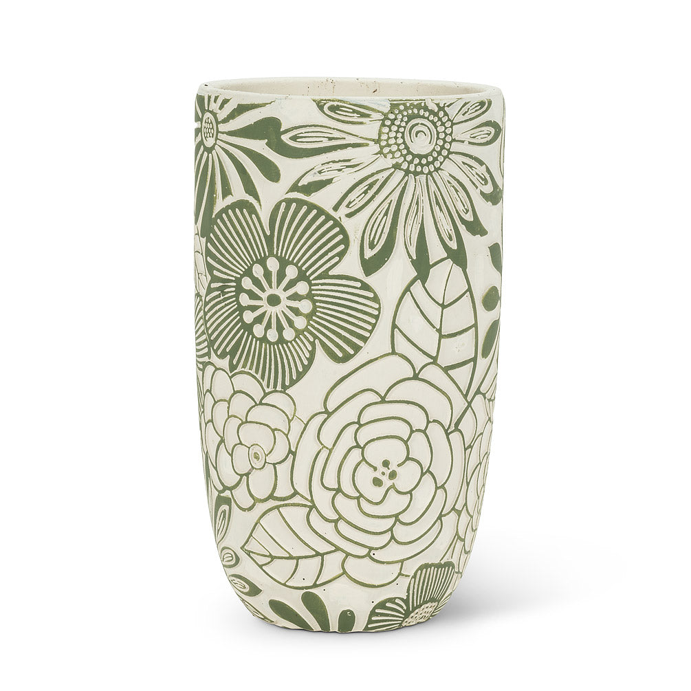 Hippie Flower Vase Green - 10"