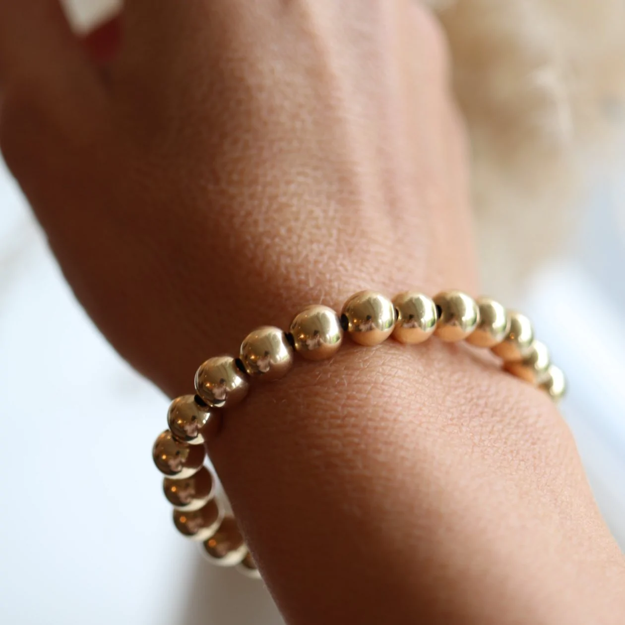 Gold Ball Bracelet - 8mm