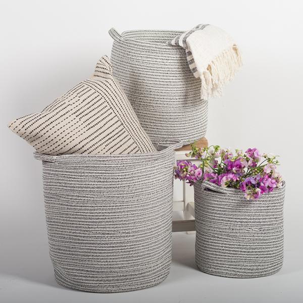 Cotton Textured Round Basket
