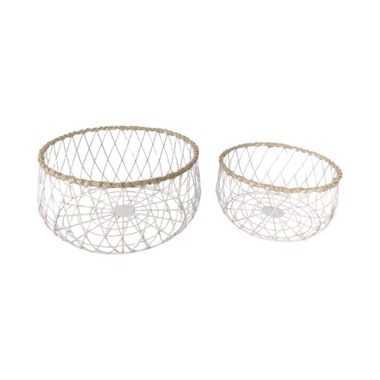 White Metal Basket - Large