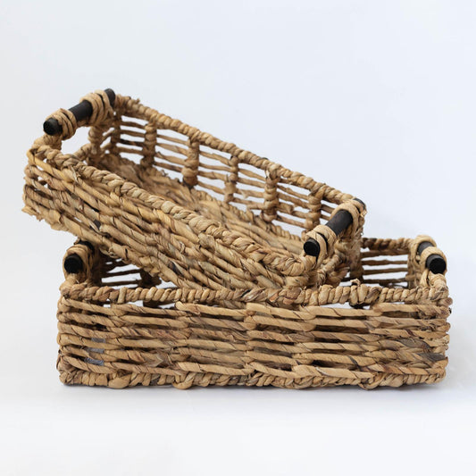 Woven Tray w/Handles - Small