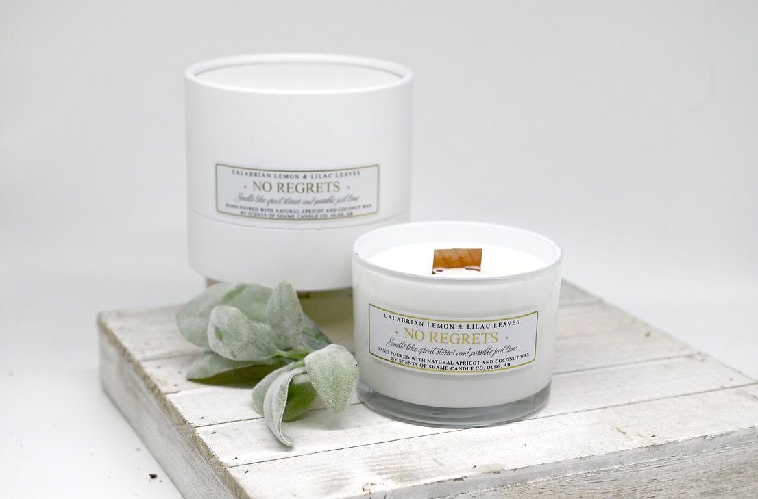 No Regrets Wood Wick Candle