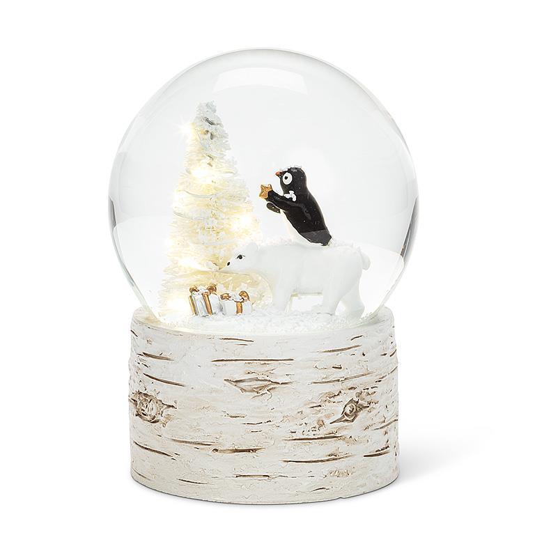 Penguin and Bear LED Snowglobe