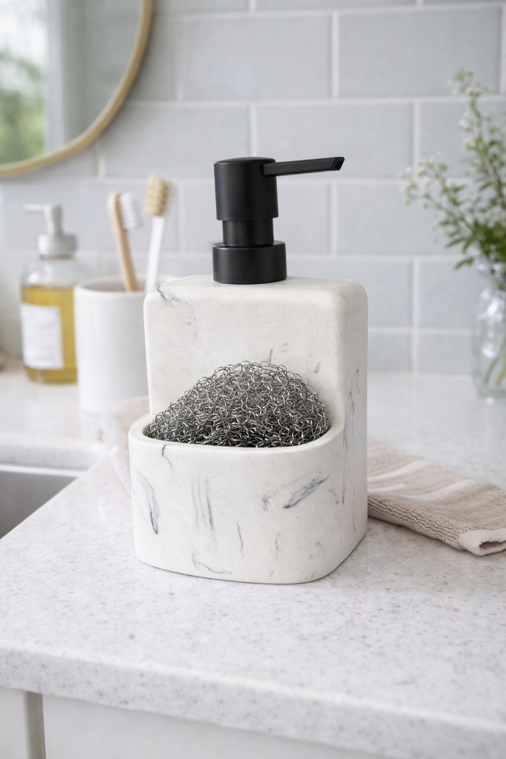 Soap Pump w/Sponge Rest